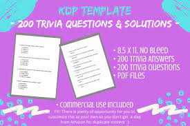 Check out these 30 initials quiz questions and answers to challenge yourself. 200 Trivia Questions Solutions For Kdp Grafico Por Tomboy Designs Creative Fabrica