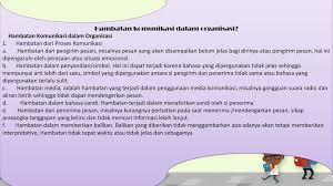 4 hambatan dalam pelaksanaan sop dan cara menghindarinya. Presentasi Komunikasi Organisasi Ppt Download