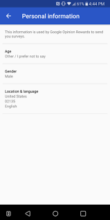 I received the initial non paid survey which was strictly political. Google Opinion Rewards Finally Lets You Change Your Personal Info Apk Download