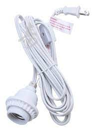 Single Socket White Pendant Light Lamp Cord For Lanterns Switch 11 Foot Electrical Swag Light Kit Pendant Light Cord Paper Lantern Lights Lamp Cord