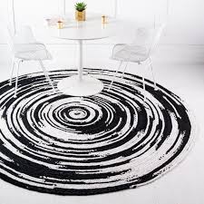 Black And White Square Rug Black And White 8 X 8 Braided Chindi Round Rug Rugs Com In 2020 Round Rugs Rugs Rugs Com