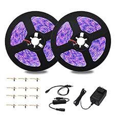 Uv Black Light Led Strip 33ft 600 Leds Black Lights For Birthday Halloween Stage Ultraviolet Fluorescent Fixtures Rope Lighting Decoration Glow In Dark Party Non Waterproof 12v Walmart Com Walmart Com