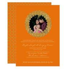 Add Photo Hindu Wedding Invitations Orange Gold Wedding Invitations Diy Cyo S Indian Wedding Invitations Photo Wedding Invitations Orange Wedding Invitations