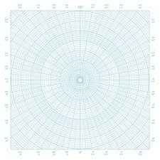 Blue Vector Polar Coordinate Circular Grid Graph Paper Background