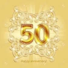 50 anni di matrimonio sfondo. Vettoriale Cartolina 50 Anniversario Numeri D Oro Su Sfondo Di Ornamento In Stile Art Deco Image 48831616