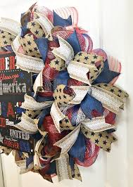 To make your deco mesh wreath, start with an empty wire wreath form; Patriotic Deco Mesh Wreath Vintage Paint And More
