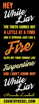 $2.00 coupon applied at checkout extra $2.00 off with coupon. Miranda Lambert White Liar Video Country Music Lyrics Country Song Quotes Country Song Lyrics