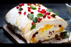 Lemon Curd And Pomegranate Rolled Pavlova Nz Herald Recipe Pavlova Recipe Kiwi Recipes Pavlova