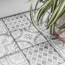 Mosaic vinyl floor tiles uk. Victorian Encaustic Vinyl Floor Tiles Grey Self Adhesive Stick On