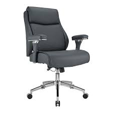 Realspace Modern Comfort Keera Bonded Leather Mid Back Manager S Chair Gray Chrome Officesupply Com