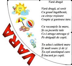 Poezie Vara Draga Kids Education Summer Preschool Nursery Rhymes