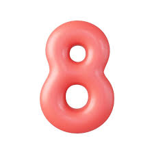 3d number 8 eight number sign red color | Premium Vector