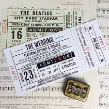 Wedding Party Invitations Gig Concert Ticket Design Etsy Wedding Party Invites Unique Wedding Invitations Festival Themed Wedding