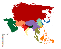 Regions In Asia With The Same Population As The United States Vivid Maps Amazing Maps Asia Map