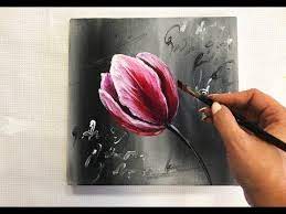 Simple step by step flower painting tutorial for beginners. How To Draw Easy Flowers Painting Demonstration Acrylic Technique On Canvas By Julia Kotenko Youtube Flower Drawing Easy Flower Painting Flower Painting