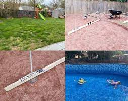 Every above ground pool i've ever worked on used sand as the layer just under the liner. How To Set Up Above Ground Pool On Unlevel Ground The Honest Dig