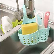 Kitchen Sink Faucet Dish Wash Sponge Storage Hanger Holder Basket Soap Shelf Kitchen Accessories Organizer Blue Sponge Holder Kitchen Sponge Portable House