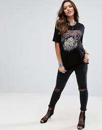 Missguided Maternity T Shirt Mit Rock Band Asos