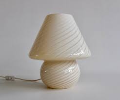 Xl Vintage Murano Swirl Glass Mushroom Table Lamp Beige Etsy Glass Mushrooms Lamp Tattoo Lamp