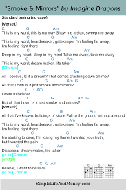 Smoke Mirrors Chords By Imagine Dragons Guitar Chords For Songs Guitar Tabs Guitar Tabs And Chords
