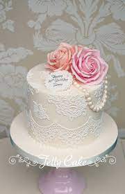 Roses And Lace Birthday Cake Cake Lace Wedding Anniversary Cakes 90th Birthday Cakes