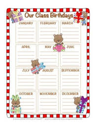Teddy Bear Birthday Chart