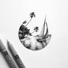 Magnifique Dessin Abstrait Noir Et Blanc Dessin Noir Et Blanc Paysage Dans Cercle Dessin Noir Et Blanc Dessin Paysage Noir Et Blanc Photo Dessin