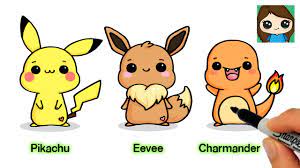 A long while that's how long. How To Draw Chibi Easy Pokemon 1 Pikachu Eevee Charmander Youtube
