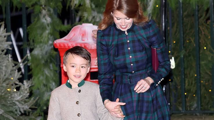 Princess Beatrice holding hands with her stepson Wolfie, AI generated