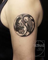 Chinese Koi Fish Ying Yang Tattoo