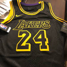 The nike nba city edition jersey features a subtle scale pattern, 16 stars to highlight the team's championships, and kobe's signature above the jock tag. Dick S Sporting Goods Still Have The Lakers Kobe City Edition Still Available No Wish Patch Which Is A Plus Lakers