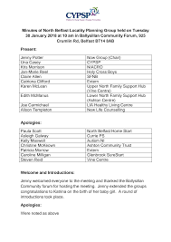 Minutes of North Belfast Locality Planning Group held