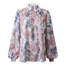 Blouse big flower bahan : Blus Sifon Lengan Panjang Motif Bunga Wanita Atasan Blus Sifon Leher Tinggi Lengan Panjang Motif Bunga Untuk Wanita Buy Blus Sifon Tinggi Leher Tops Cetak Bunga Atasan Product On Alibaba Com
