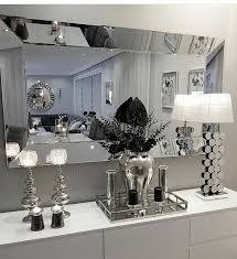 In fact, a black and white room can be just as dynamic as a room that. Glass Mirror Silver And Black Black Glass Mirror Silver Black And Silver Bedroom Decorat Silver Living Room Decor Silver Living Room Glam Living Room
