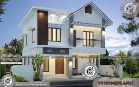 Narrow Lot Small House Plans 90 Small Double Storey Houses Designs Bungalow House Plans Bungalow House Design Kerala House Design