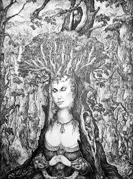 Beautiful Black And White Nature Drawing Pretty Forest Queen By Imre Zsido Fantasy Nature Canvas Etsy Fantasy Drawings Goddess Art Surreal Art Painting