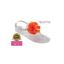Twigy Yazlik Sandalet Turuncu Gullu Sandalet Sandalet Turuncu Terlik
