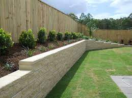 This small block retaining wall was built by me in one day. Gc Landscaping Pool Retaining Wall Landscaping Retaining Walls Backyard Retaining Walls Sloped Backyard