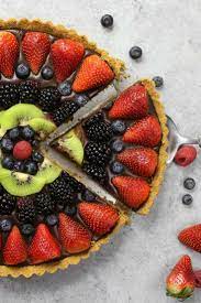This Fruity Chocolate Tart Is An Easy No Bake Dessert Combining Chocolate Ganache And Fresh Fruits In A Gr Chocolate Fruit Pizza Tart Baking Fruit Pizza Recipe