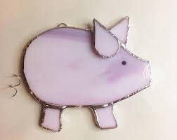 Window Art Faux Stained Glass Pig Wilbur Babe Farm Barn Stained Glass Quilt Stained Glass Art Stained Glass Ornaments