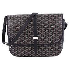 Goyard Belvedere Ii Messenger Bag Coated Canvas Mm Black Leather Crossbody Bag Goyard Bag Goyard Messenger Bag