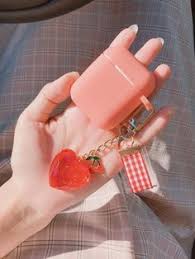 Airpod Case With Keychain Red Crystal Pearl Heart And Cherry Charm Airpod Case With Keychain Airpod Case Cute Ipod Cases Apple Phone Case