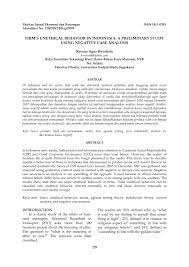 Melaksanakan pengukuran variabel faktor risiko dan efek 5. Pdf Firm S Unethical Behavior In Indonesia A Preliminary Study Using Negative Case Analysis