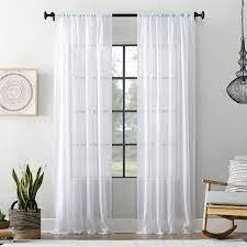 Archaeo Textured Cotton Blend Sheer Curtain Walmart Com In 2021 White Sheer Curtains Rod Pocket Curtains Curtains