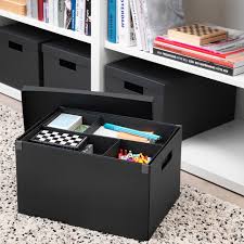 Voir plus d'idées sur le thème rangement, ikea algot, stockage ikea. Tjena Boite De Rangement Avec Couvercle Noir 25x35x20 Cm Ikea