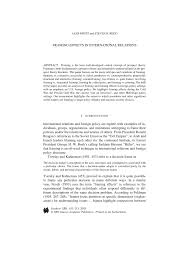Pdf Framing Effects In International Relations