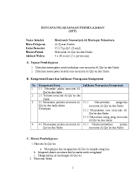 Silabus qur an hadits kelas 8 kurikulum 2013 revisi 2020 sch paperplane. Rpp Daring Qurdis Kelas 7 Semester 1 Silabus Rpp