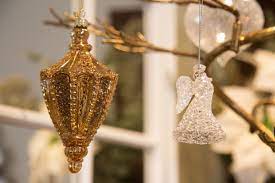 Gold Christmas Tree Ornament And Clear Glass Angel Tree Decoration Available At Http Www Ezlivin Christmas Accessories Living Furniture Gold Christmas Tree