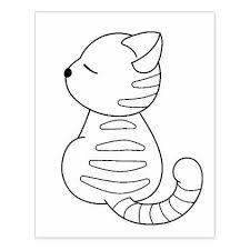 Tabby Cat Coloring Page Rubber Stamp Zazzle Com Cat Coloring Page Cat Colors Coloring Pages