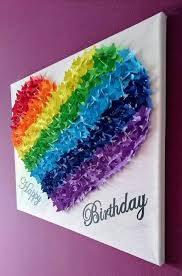 Wanddeko 3d Schmetterlingsherz Bild Auf Leinwand Ein Designerstuck Von Cherryviolett Bei Dawanda Schmetterlingsbilder Kinder Leinwand Basteln Geburtstag